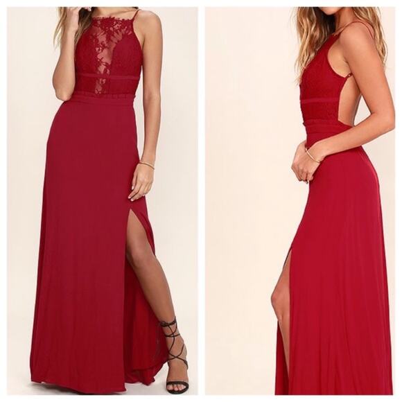 NWT NBD Stephania‎ Red Lace Maxi Dress - Picture 2 of 9